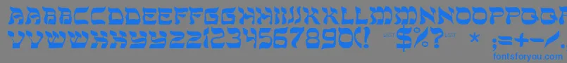 フォントDssholommedium – 灰色の背景に青い文字