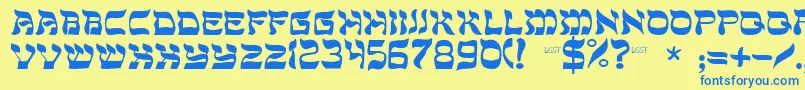 Dssholommedium Font – Blue Fonts on Yellow Background