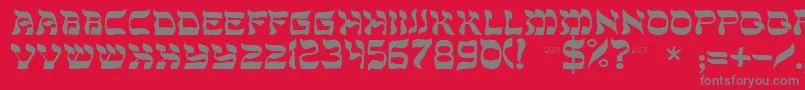 フォントDssholommedium – 赤い背景に灰色の文字