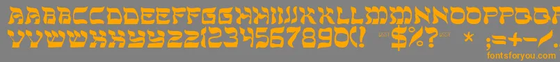 フォントDssholommedium – オレンジの文字は灰色の背景にあります。