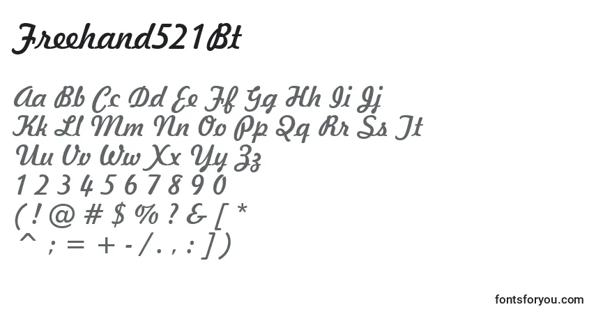 Czcionka Freehand521Bt – alfabet, cyfry, specjalne znaki