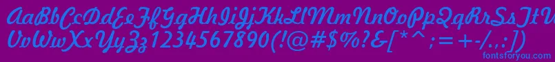 Freehand521Bt Font – Blue Fonts on Purple Background