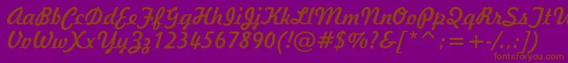 Freehand521Bt Font – Brown Fonts on Purple Background