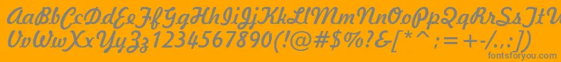 Freehand521Bt-Schriftart – Graue Schriften auf orangefarbenem Hintergrund