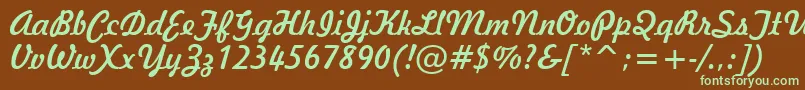 Freehand521Bt Font – Green Fonts on Brown Background