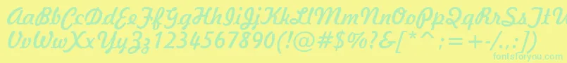 Freehand521Bt Font – Green Fonts on Yellow Background