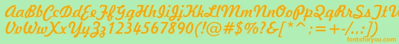 Freehand521Bt Font – Orange Fonts on Green Background