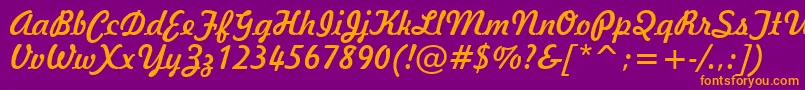 Freehand521Bt Font – Orange Fonts on Purple Background