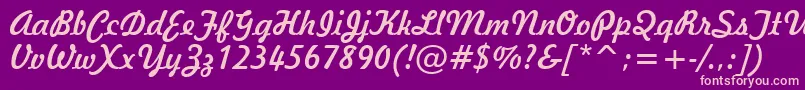 Freehand521Bt Font – Pink Fonts on Purple Background