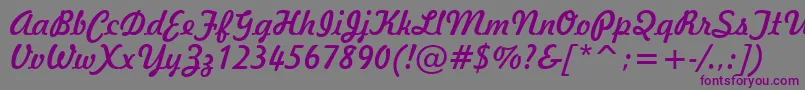 Freehand521Bt-Schriftart – Violette Schriften auf grauem Hintergrund