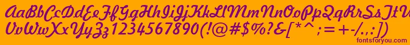 Freehand521Bt Font – Purple Fonts on Orange Background