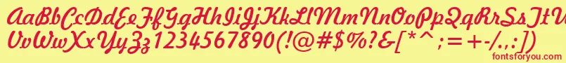 Freehand521Bt Font – Red Fonts on Yellow Background