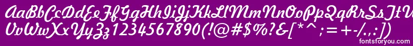 Freehand521Bt Font – White Fonts on Purple Background