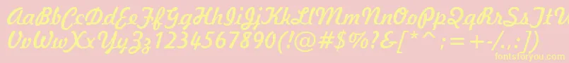 Freehand521Bt Font – Yellow Fonts on Pink Background