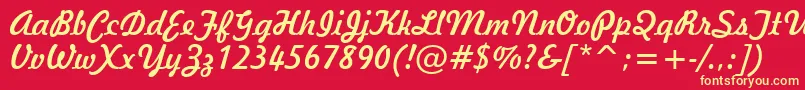 Freehand521Bt Font – Yellow Fonts on Red Background