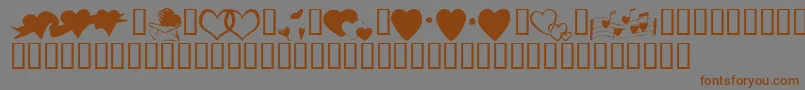 KrHeartsAlong Font – Brown Fonts on Gray Background