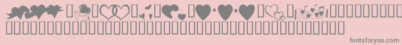 KrHeartsAlong Font – Gray Fonts on Pink Background