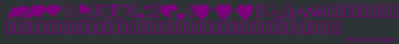 KrHeartsAlong Font – Purple Fonts on Black Background