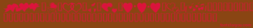 KrHeartsAlong Font – Red Fonts on Brown Background