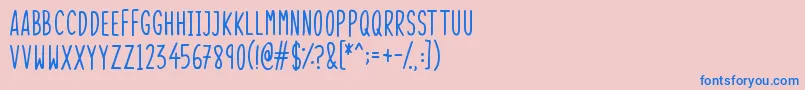 フォントSkinnyThings – ピンクの背景に青い文字
