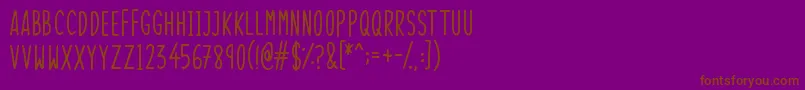 SkinnyThings-fontti – ruskeat fontit violetilla taustalla