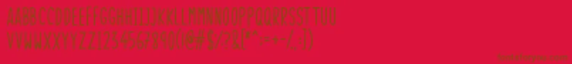 フォントSkinnyThings – 赤い背景に茶色の文字