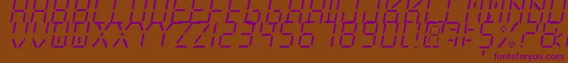 Czcionka NewXDigitalLightTfb – fioletowe czcionki na brązowym tle