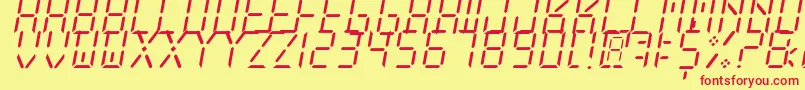 Czcionka NewXDigitalLightTfb – czerwone czcionki na żółtym tle