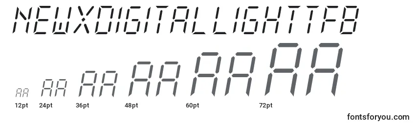 NewXDigitalLightTfb Font Sizes