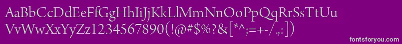 ArnoproLight36pt Font – Green Fonts on Purple Background