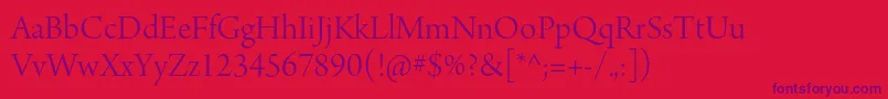 ArnoproLight36pt Font – Purple Fonts on Red Background
