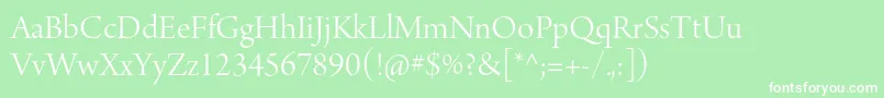 ArnoproLight36pt-Schriftart – Weiße Schriften auf grünem Hintergrund