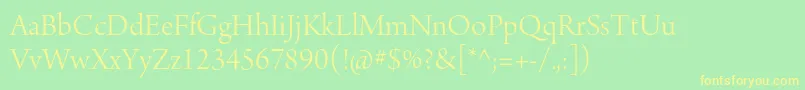 ArnoproLight36pt-Schriftart – Gelbe Schriften auf grünem Hintergrund
