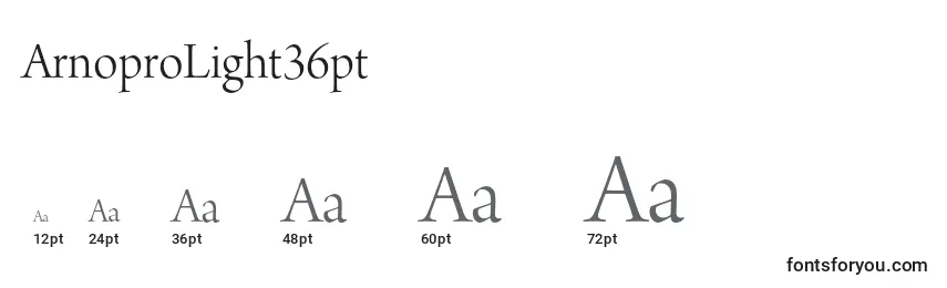 ArnoproLight36pt Font Sizes