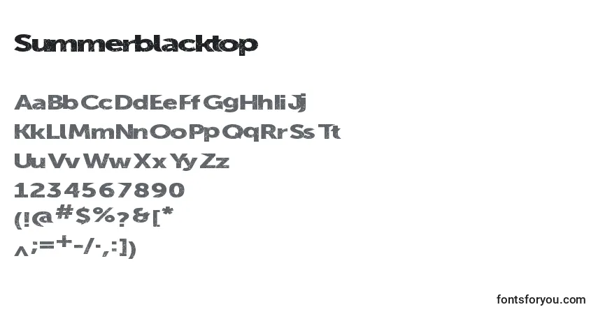 Czcionka Summerblacktop – alfabet, cyfry, specjalne znaki