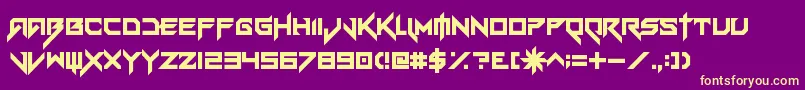 VerminVibesEx-fontti – keltaiset fontit violetilla taustalla