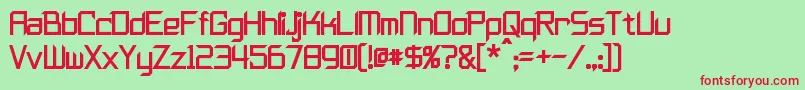 FurmaniteBold-Schriftart – Rote Schriften auf grünem Hintergrund