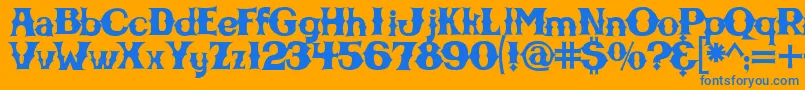 Cbgbfontsolid Font – Blue Fonts on Orange Background