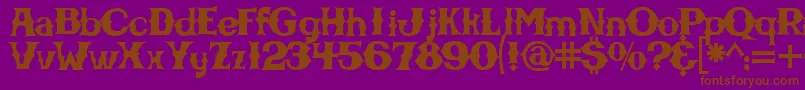 Cbgbfontsolid-Schriftart – Braune Schriften auf violettem Hintergrund