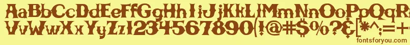 Cbgbfontsolid Font – Brown Fonts on Yellow Background