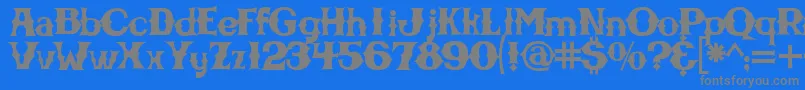 Cbgbfontsolid-Schriftart – Graue Schriften auf blauem Hintergrund
