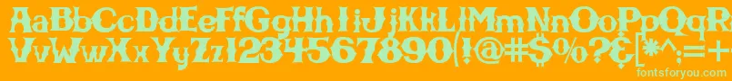 Cbgbfontsolid Font – Green Fonts on Orange Background