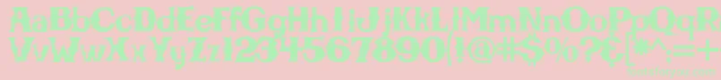 Cbgbfontsolid Font – Green Fonts on Pink Background
