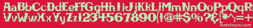 Fonte Cbgbfontsolid – fontes verdes em um fundo vermelho