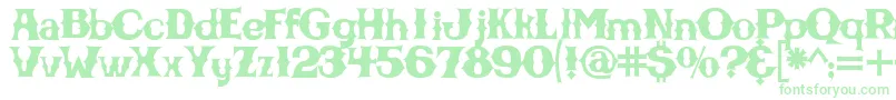 フォントCbgbfontsolid – 白い背景に緑のフォント