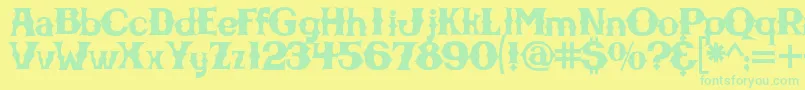 fuente Cbgbfontsolid – Fuentes Verdes Sobre Fondo Amarillo