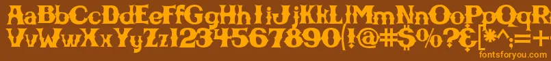 Cbgbfontsolid Font – Orange Fonts on Brown Background