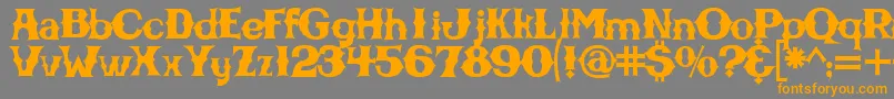 フォントCbgbfontsolid – オレンジの文字は灰色の背景にあります。