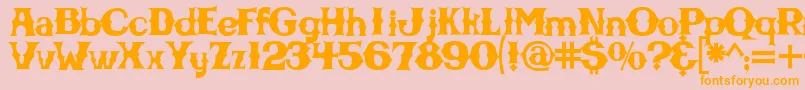 Cbgbfontsolid Font – Orange Fonts on Pink Background