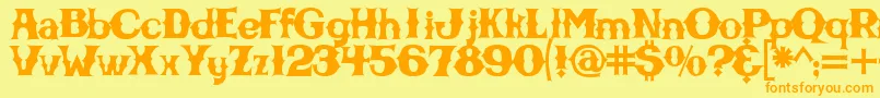 Cbgbfontsolid Font – Orange Fonts on Yellow Background